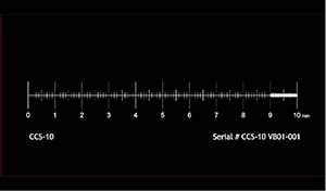 LCS-10 Micro-Tec 10mm linear compound scale, 1, 0.1, 0.01mm div., Si/Cr, opaque